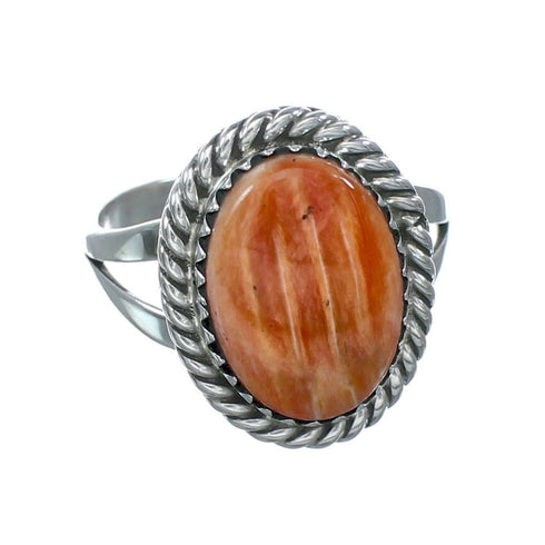 Oyster Shell Sterling Silver Native American Ring Size 7-1/2 JX131087